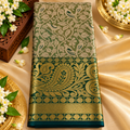 Majestic Green and Gold Silk Saree