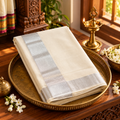 Elegant Off-White and Silver Zari Kasavu Saree