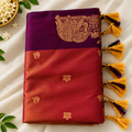 Royal Maroon Soft Silk Saree with Rich Golden Zari